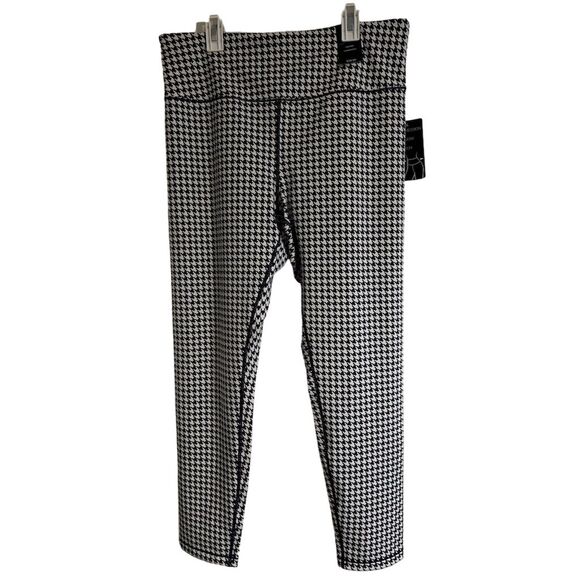 INC Women's Houndstooth High-Waist Leggings Black Size XL - Picture 1 of 6